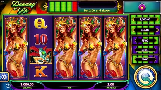 Dancing in Rio slot screenshot big