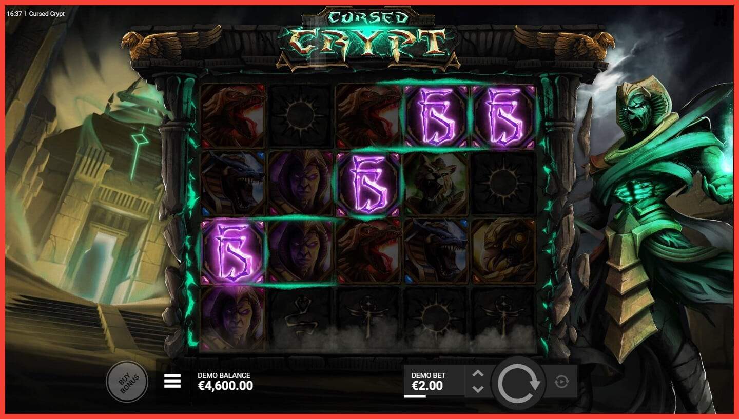 Winning the free spins Cursed Crypt online slot