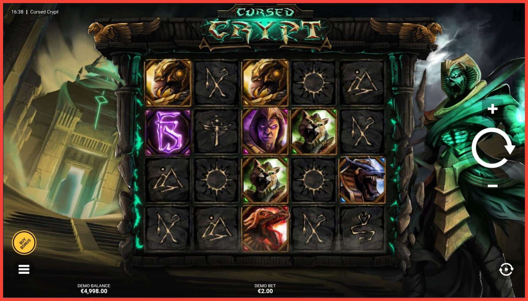 Playing Cursed Crypt slot on mobile