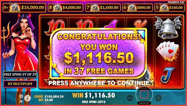 Devilicious Slot Big Win