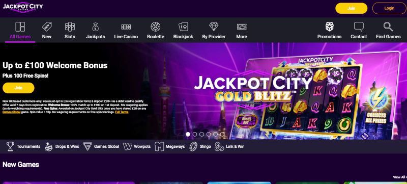 Jackpot City lobby screenshot