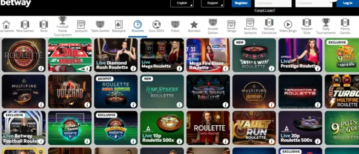 Roulette Games at Betway Screenshot