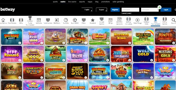 Slot tournaments at Betway screenshot