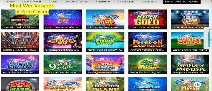 Must Win Jackpots at Spin Casino Screenshot